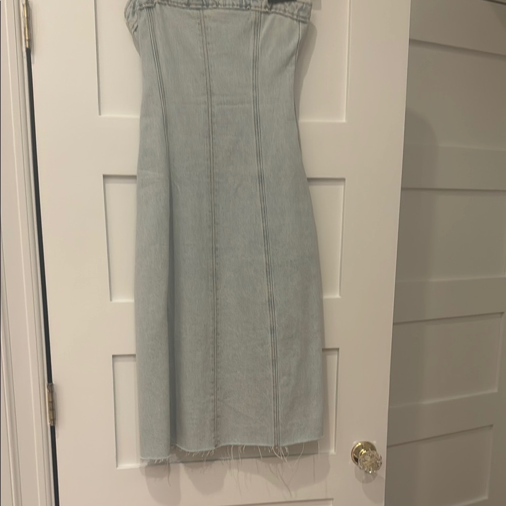 WeWoreWhat denim Strapless Dress